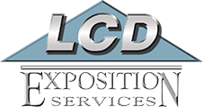 The image showcases the logo of "lcd exposition services," highlighting stylized text and a graphical element that suggests a roof or an upward arrow above the letters "lcd," tailored for SEO and attracting clients.