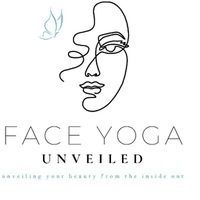A line drawing of an abstract human face paired with leaves and the text "Face Yoga Unveiled - Revitalizing Your Beauty from the Inside Out.