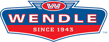 Company logo showcasing the name "WENDLE" in capital letters with "since 1943" inscribed below, encased in an eye-catching blue and red emblem with a stylized 'W